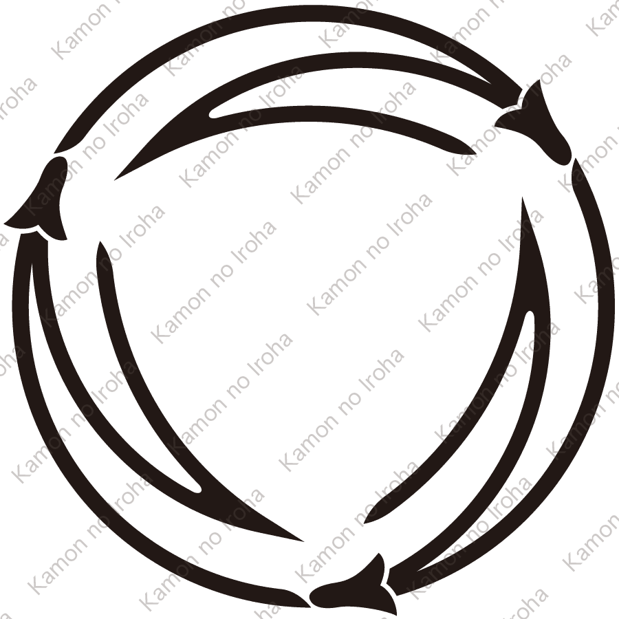 三つ追い折れ松葉紋