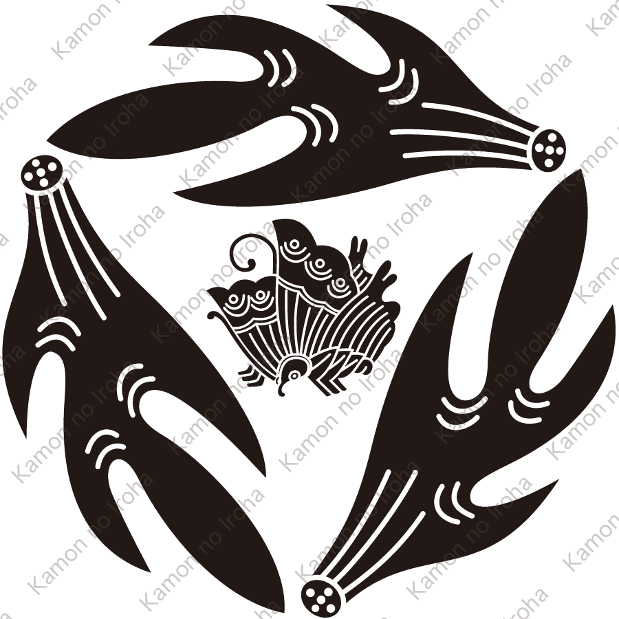 三つ追い角に揚羽蝶紋