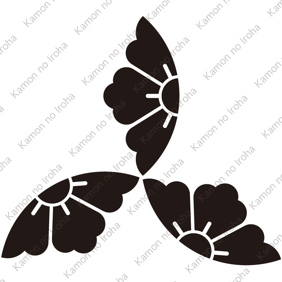 三つ割り花菱崩し紋