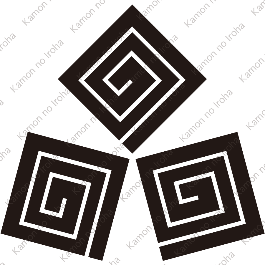 三つ隅合せ稲妻紋