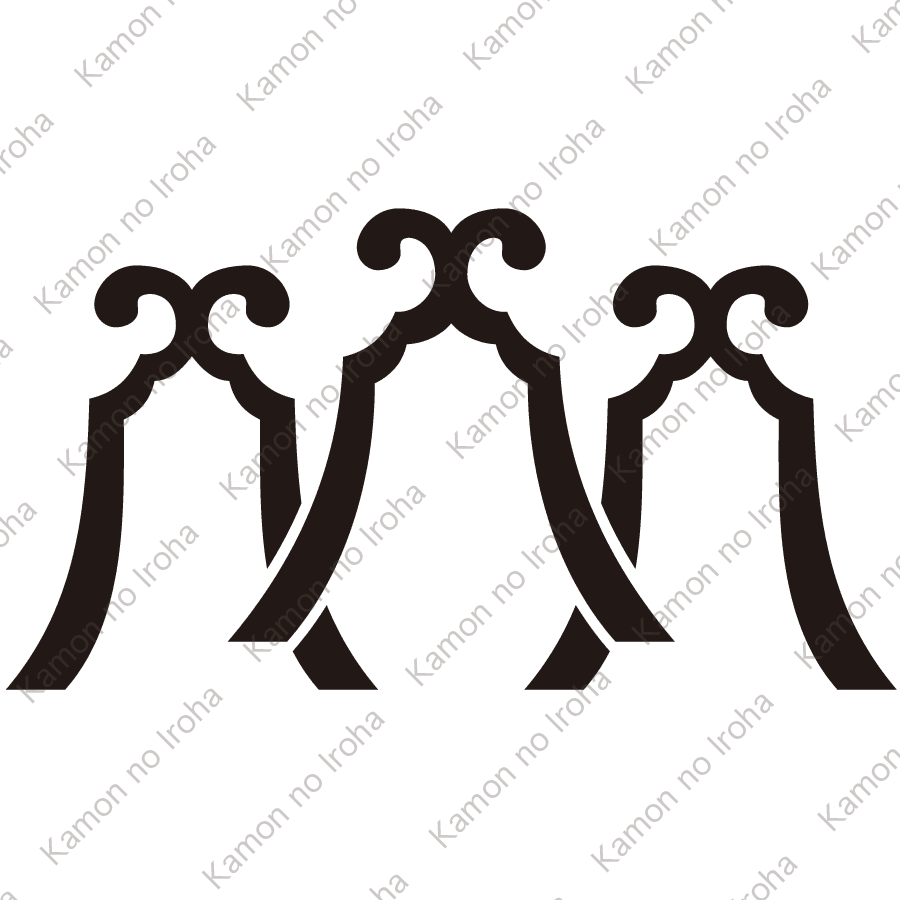 三つ立ち琴柱紋