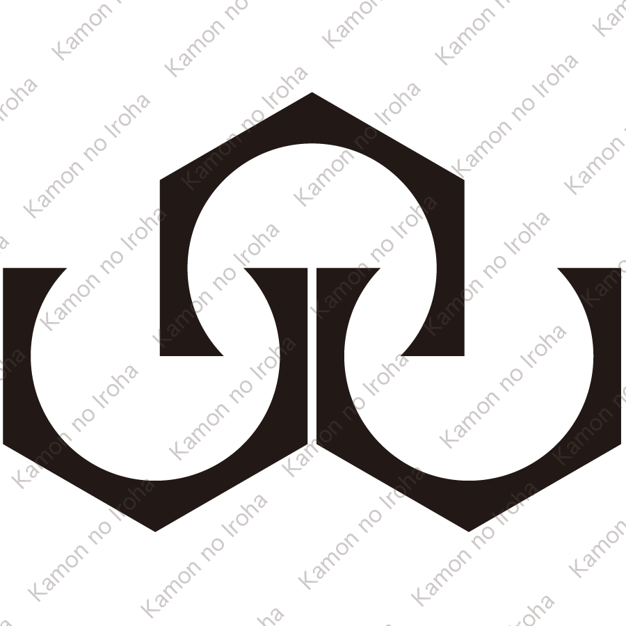 三つ鉄砲亀甲崩し紋