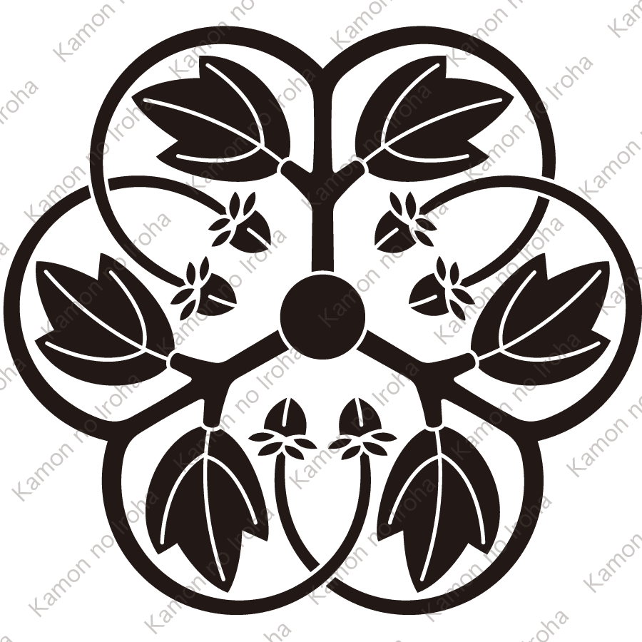 三つ蔓葉牡丹紋