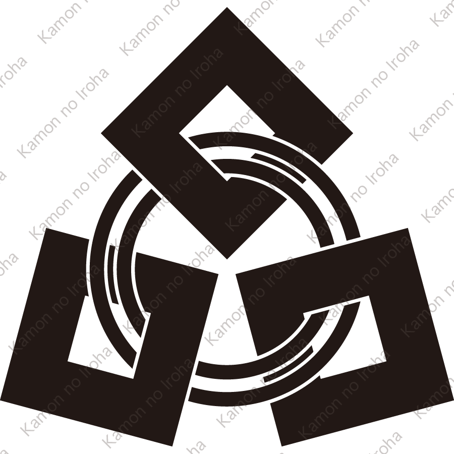 三つ輪結び釘抜き紋