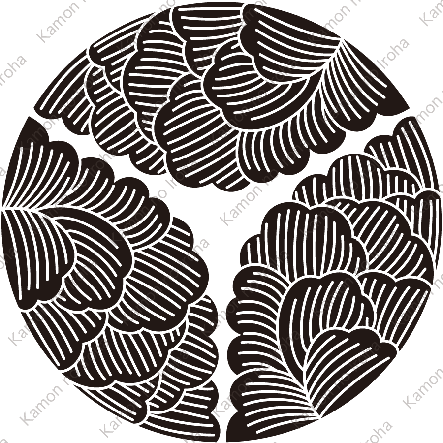 三つ割り牡丹紋