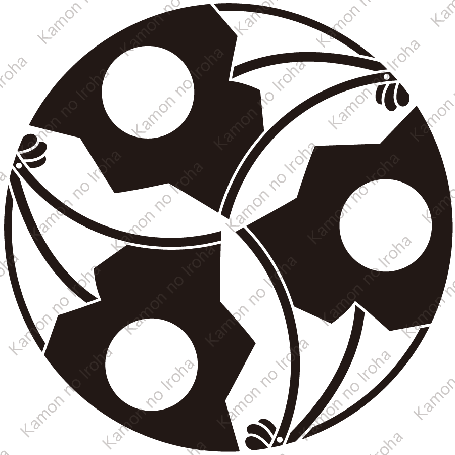 三つ割り雁木日の丸扇紋