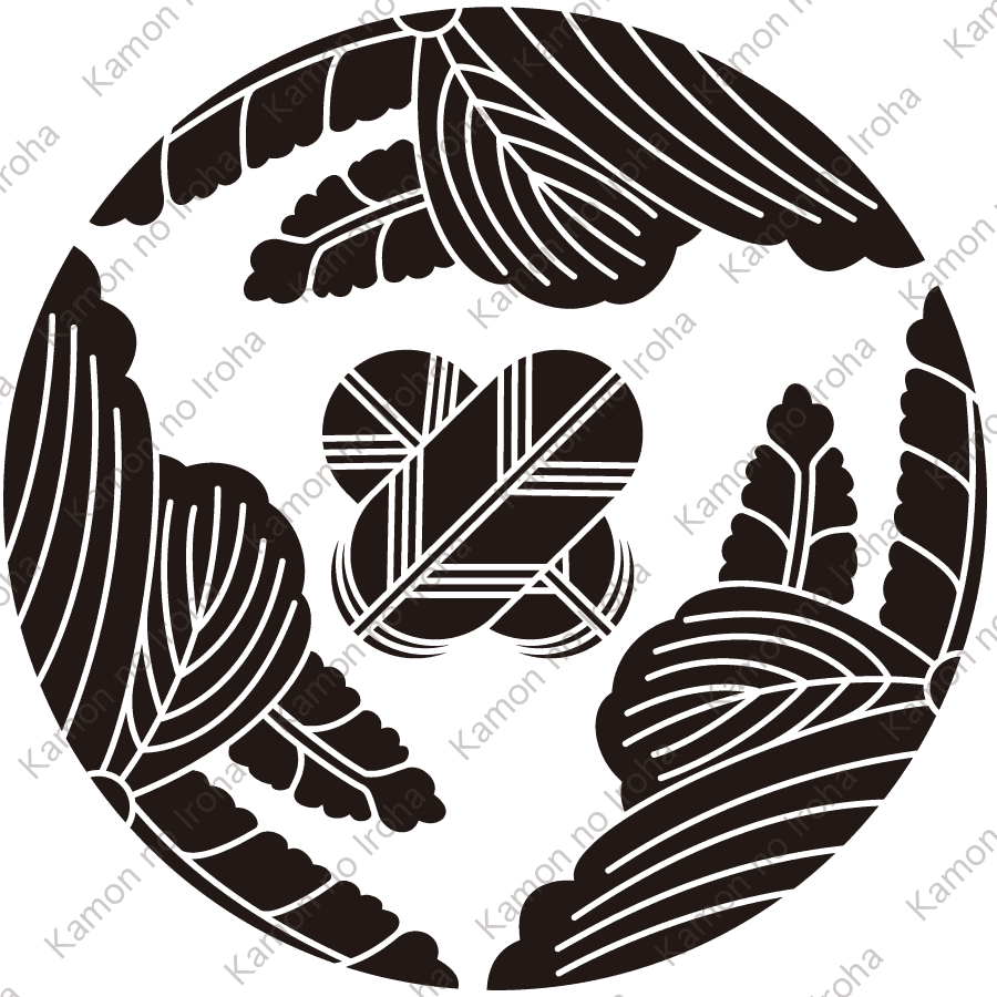 三つ割り五七桐に違い鷹の羽紋