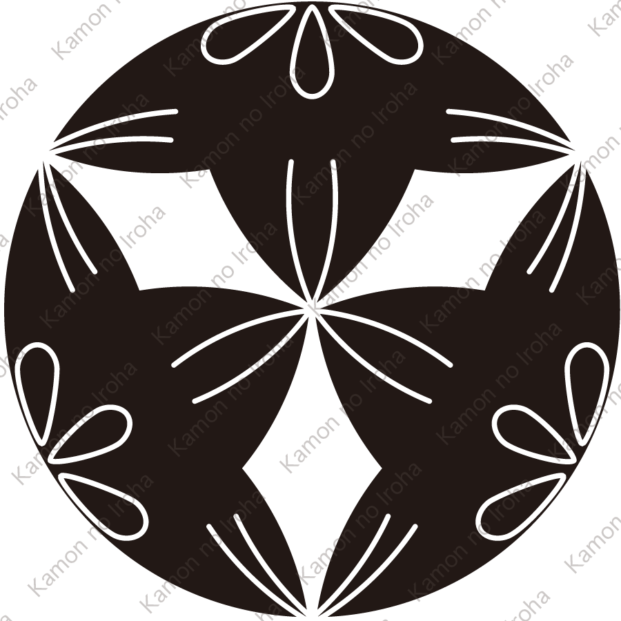 三つ割り花鉄線紋