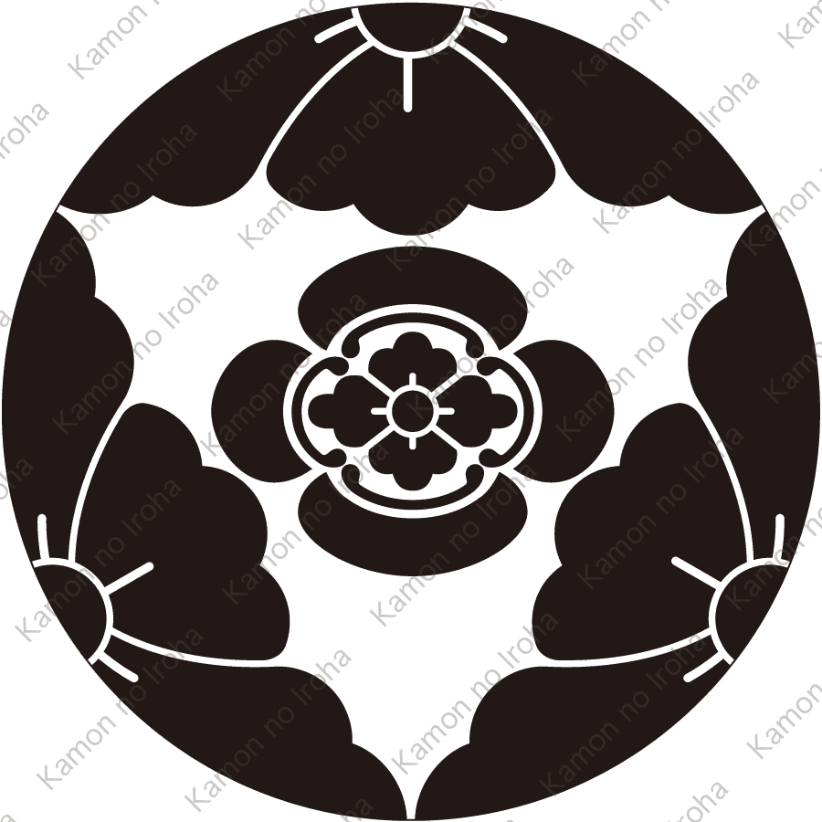 三つ割り唐花に木瓜紋