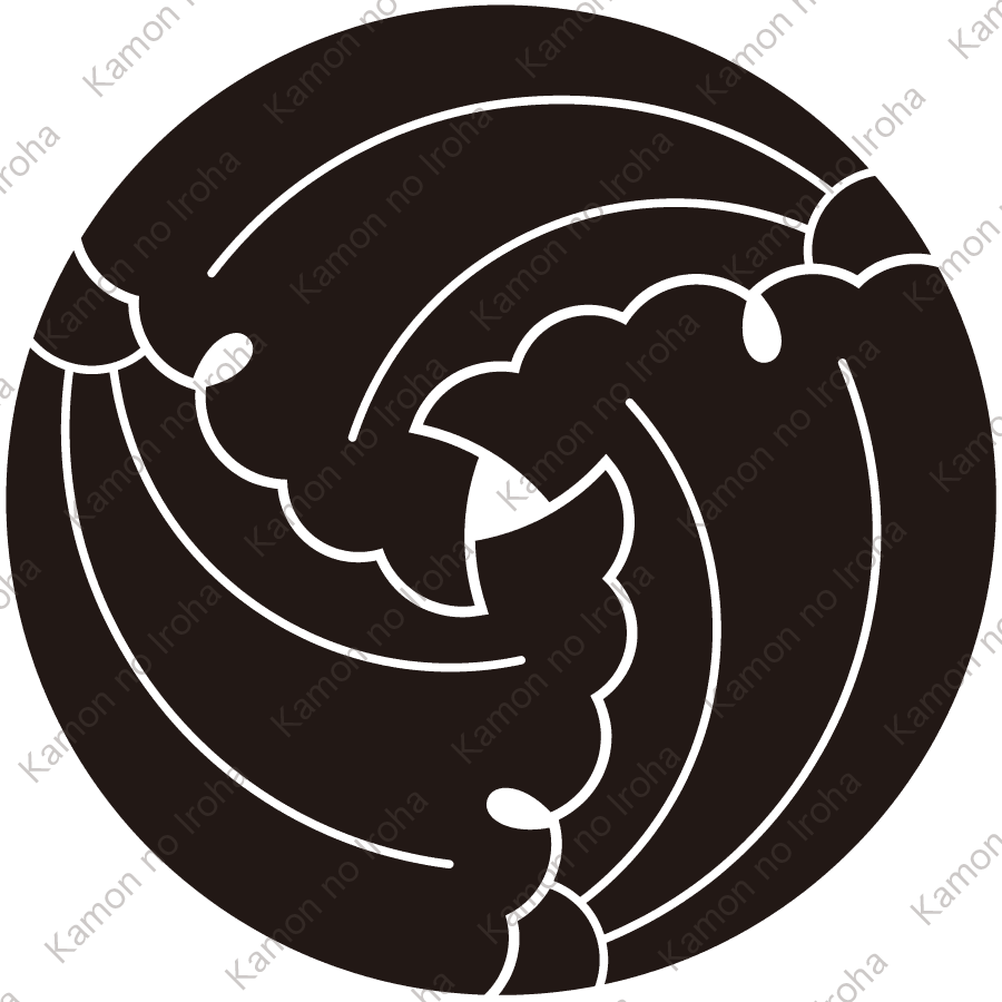 三つ割り重ね銀杏紋