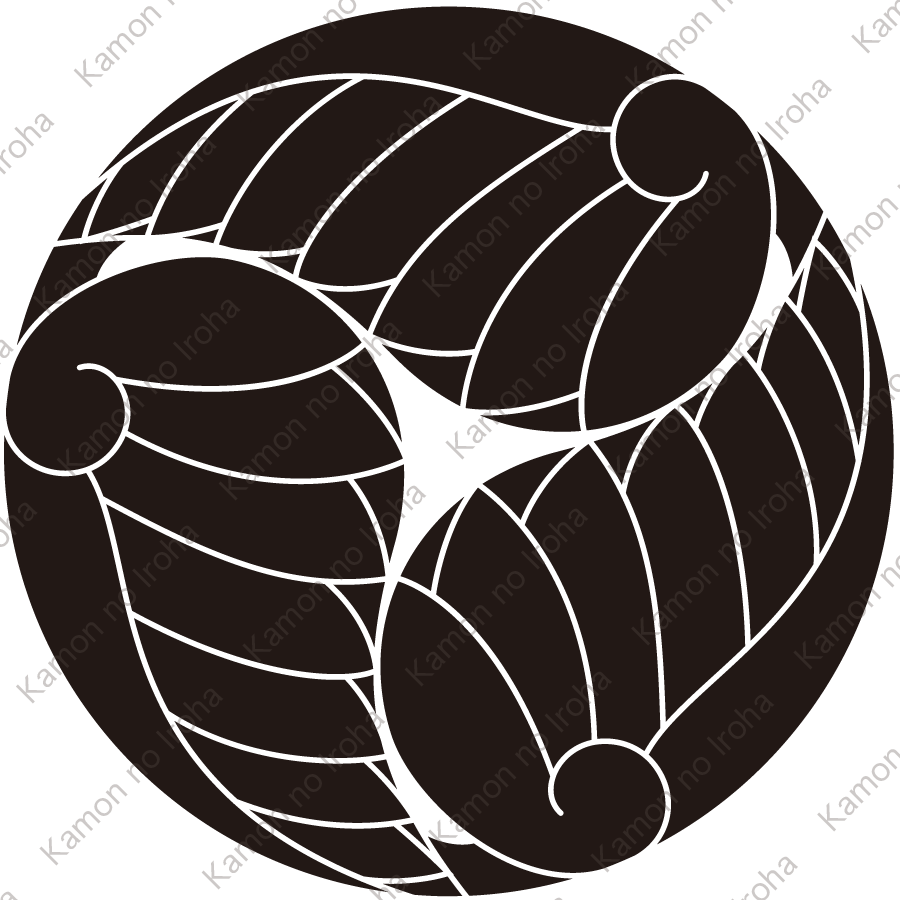 三つ割り河骨紋