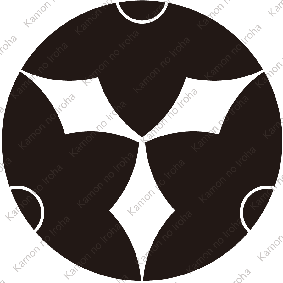 三つ割り梔子紋