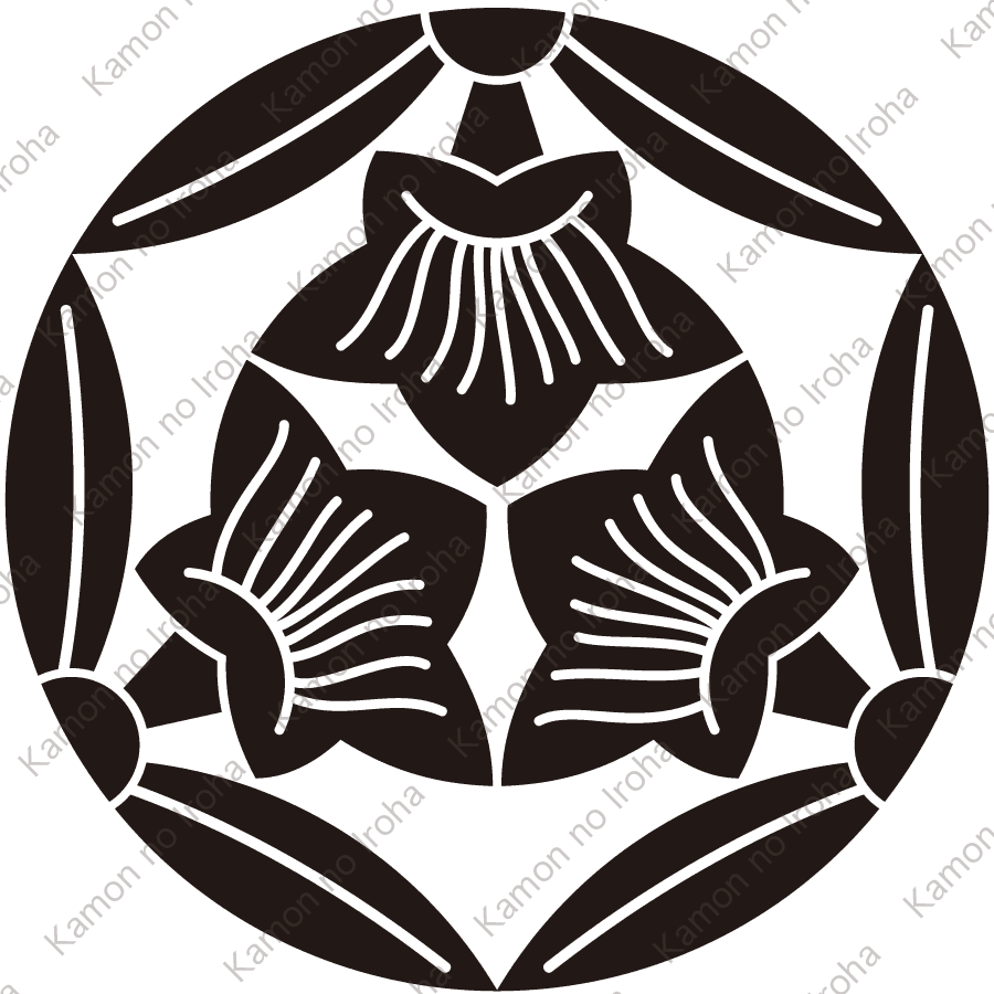 三つ割り三つ葉花桔梗紋