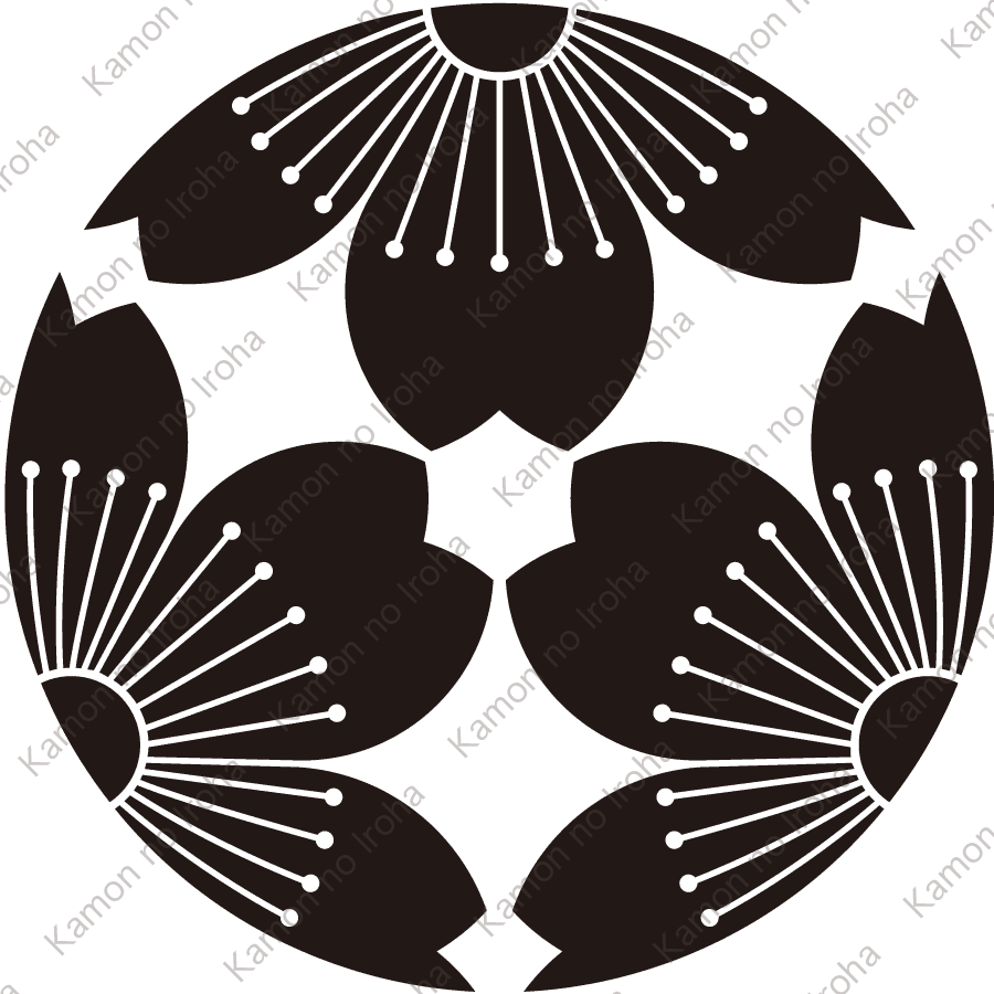 三つ割り向う山桜紋