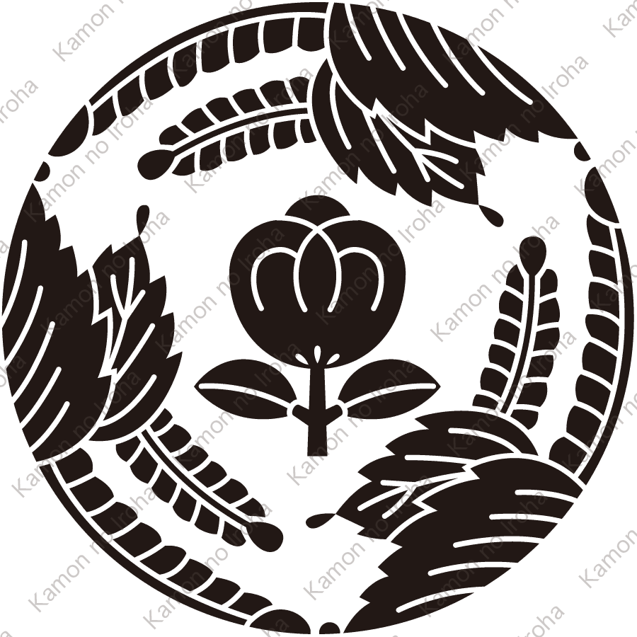 三つ割り踊り桐に茶の実紋