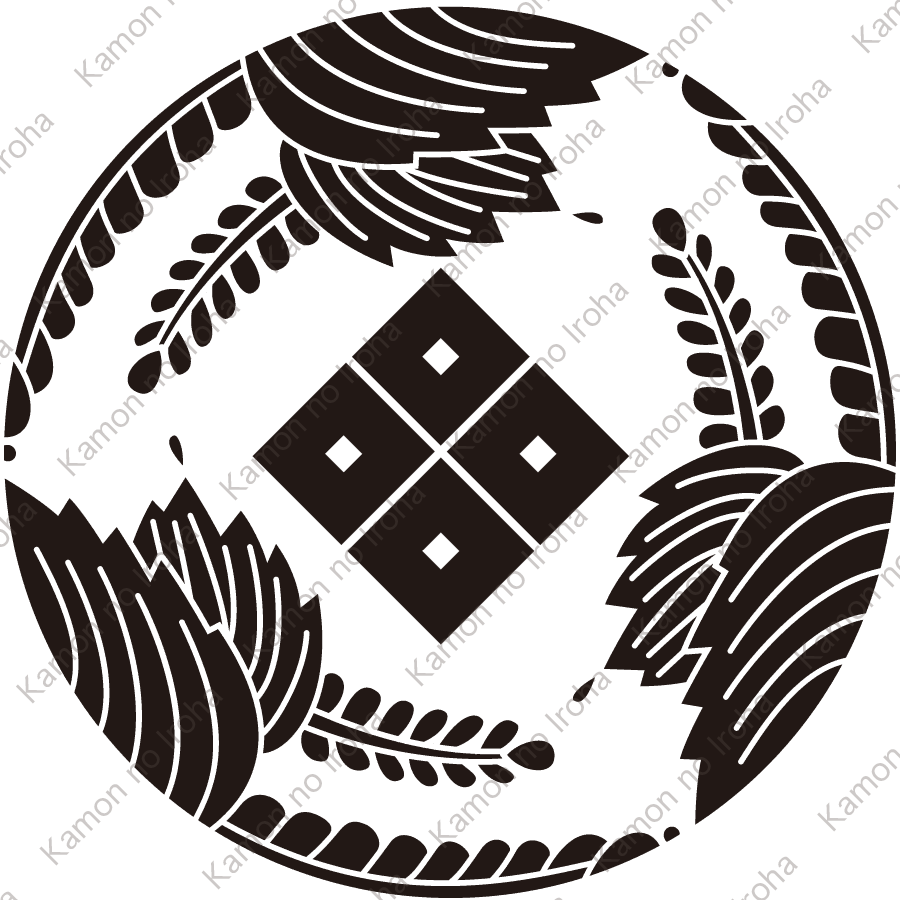 三つ割り踊り桐に四つ目紋