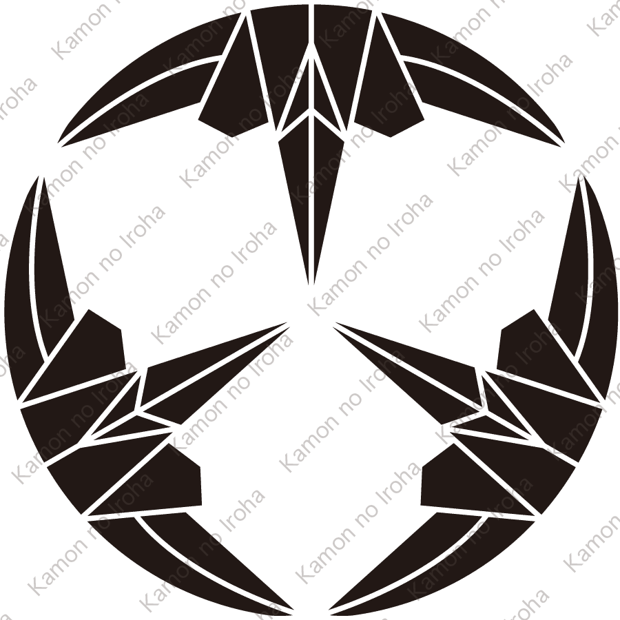 三つ割り折鶴紋