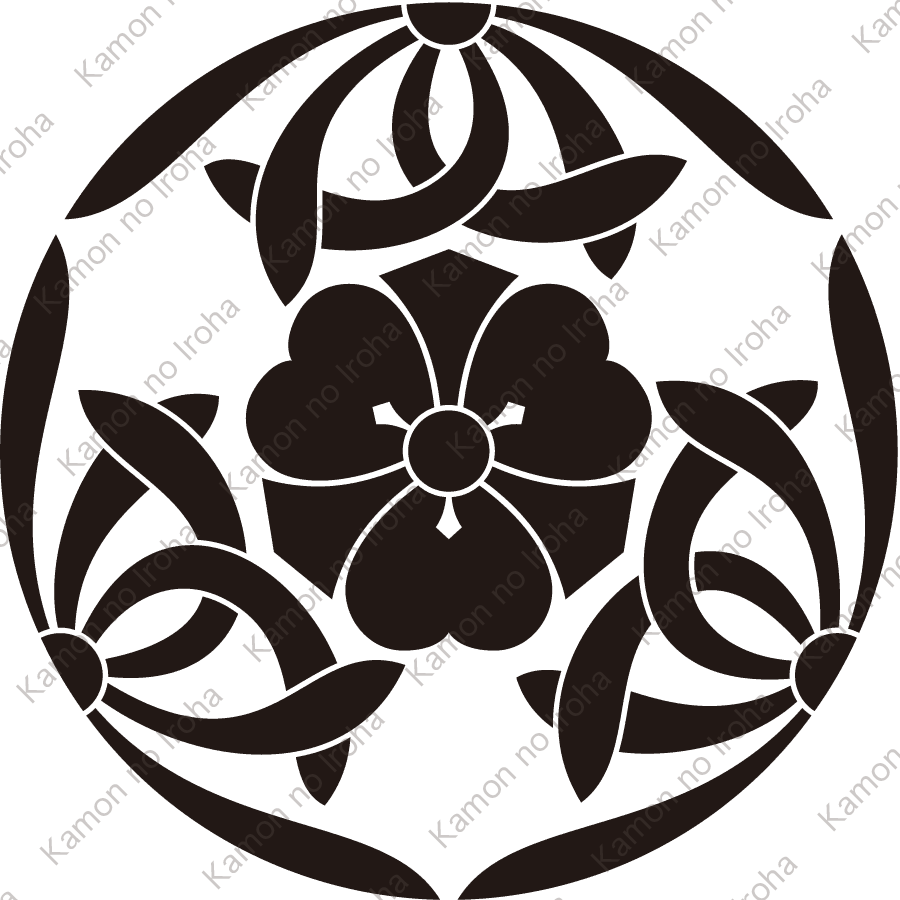 三つ割り蘭に剣片喰紋