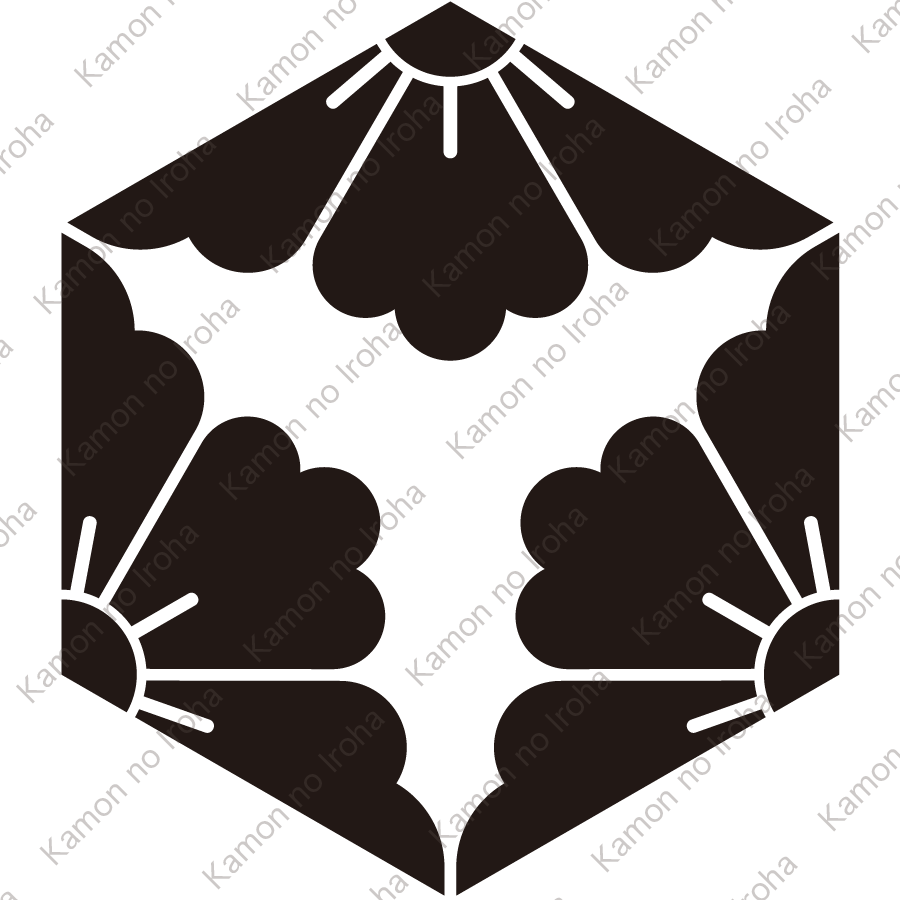 三つ割り六角花菱紋