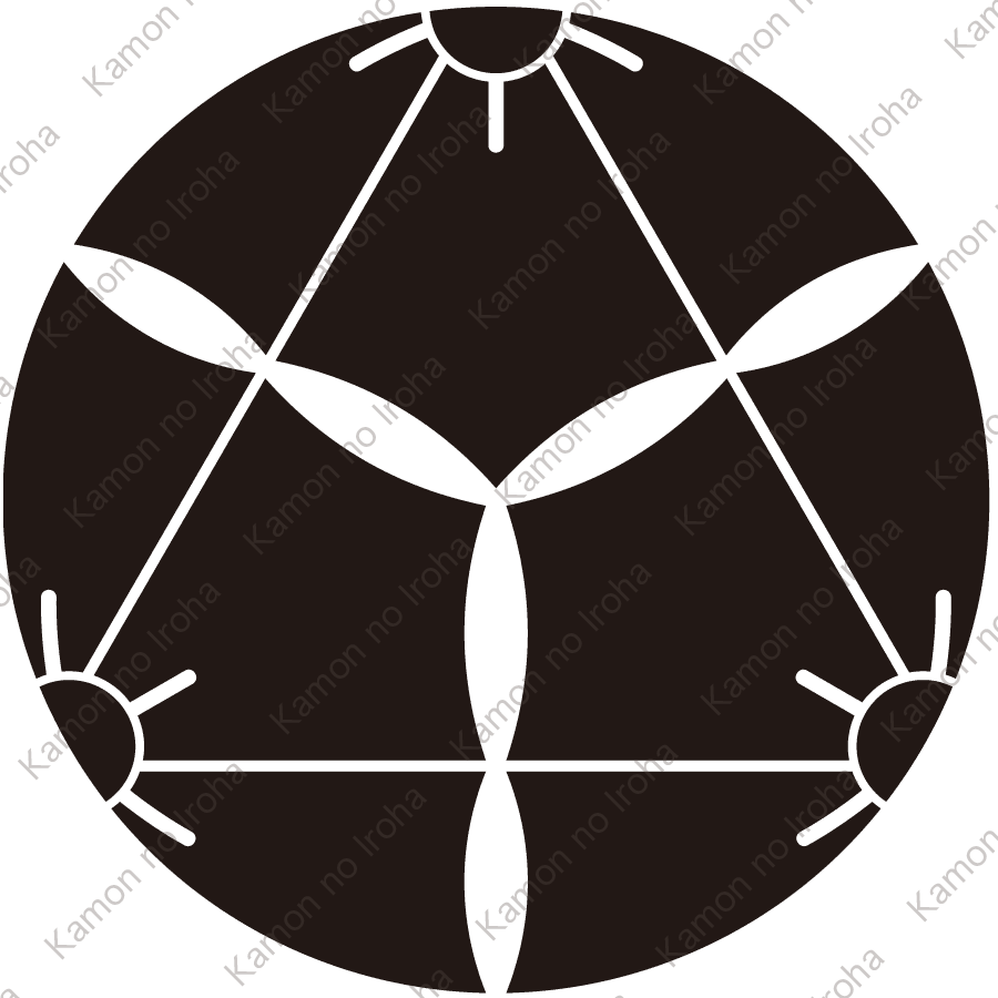 三つ割り反り桔梗紋