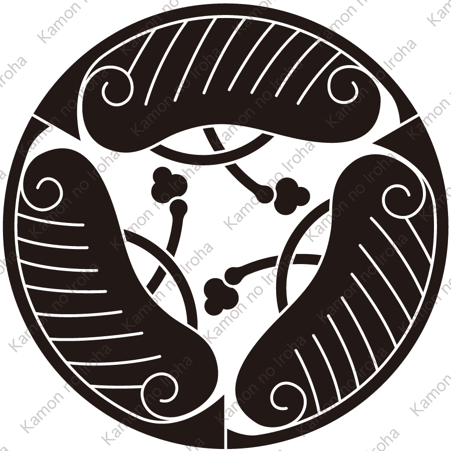 三つ割り房付き唐団扇紋