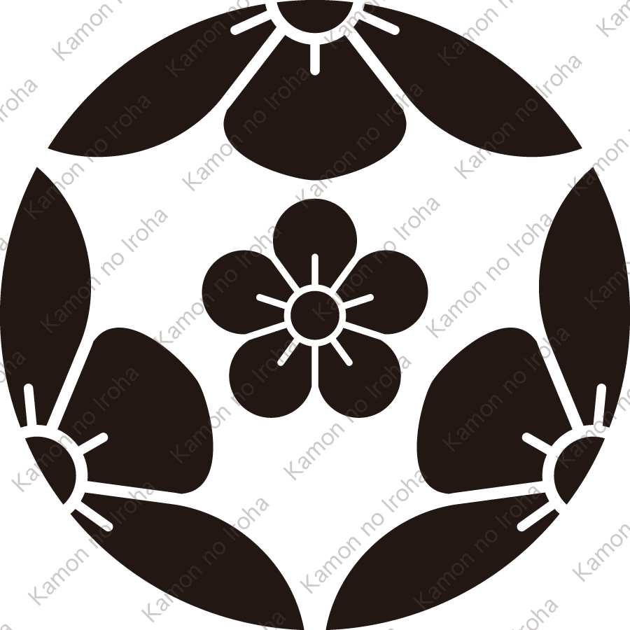 三つ割り梅に梅の花紋