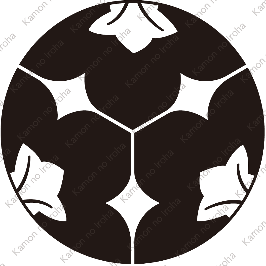 三つ割り台地抜き裏桔梗紋