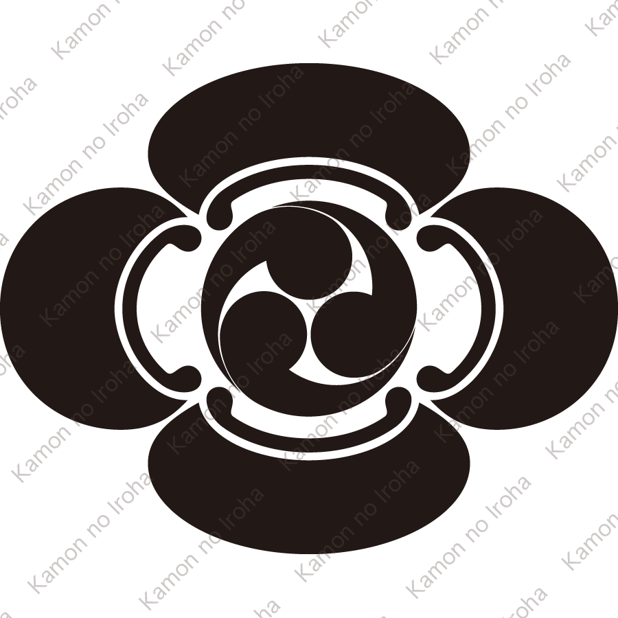 木瓜に左三つ巴紋