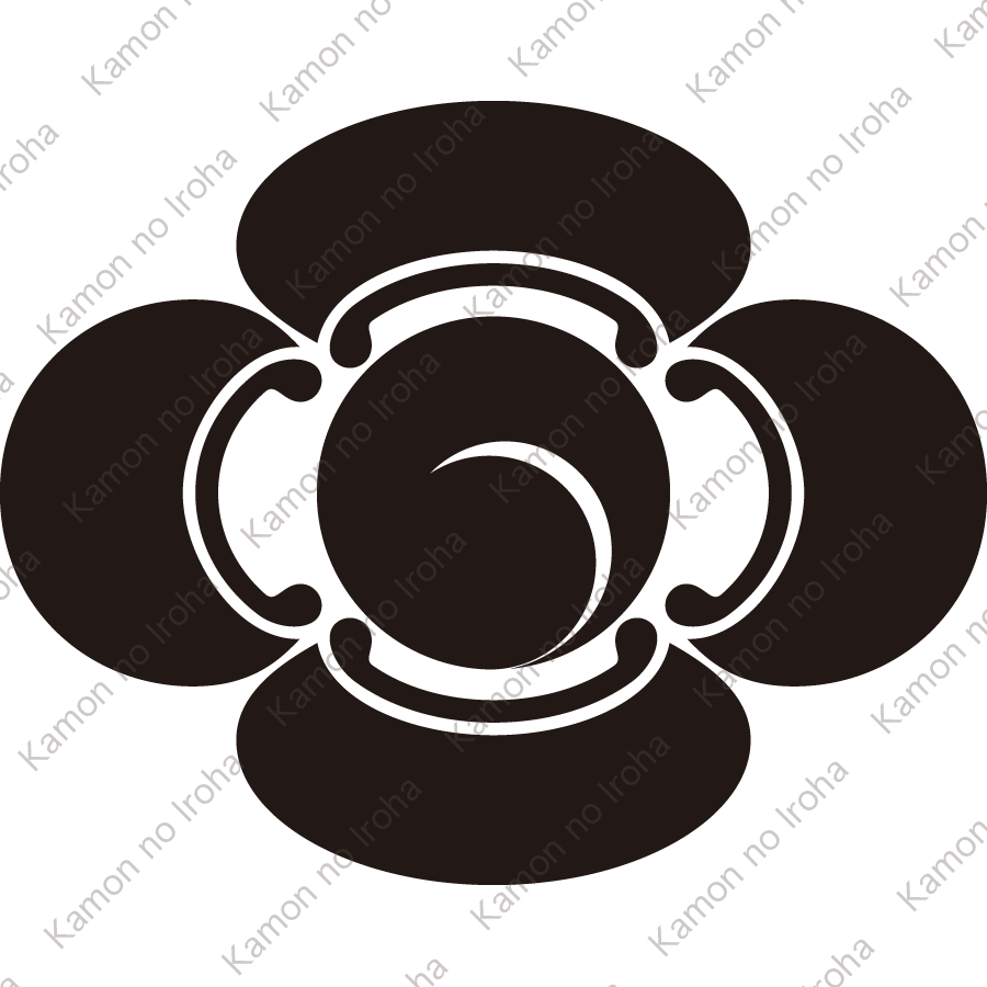木瓜に右一つ巴紋