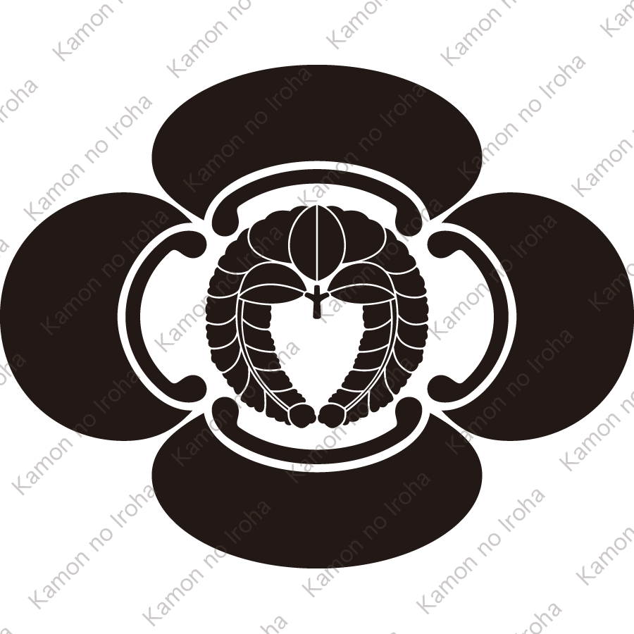 木瓜に下り藤紋