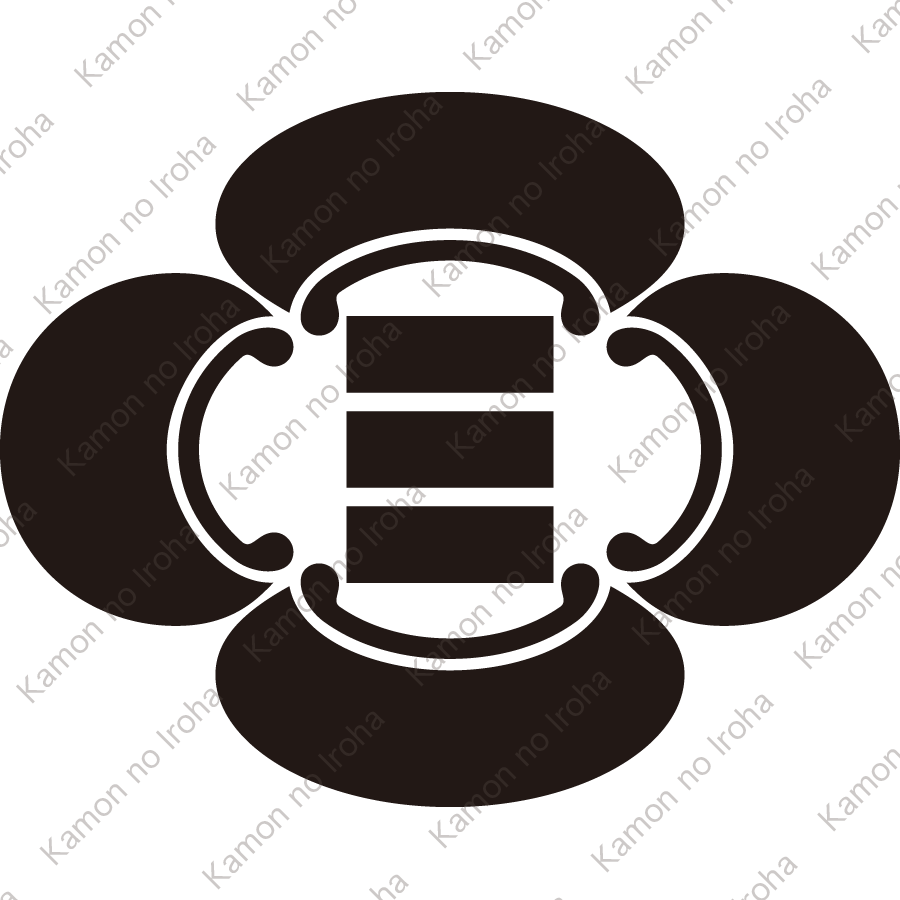 木瓜内に三つ引き紋