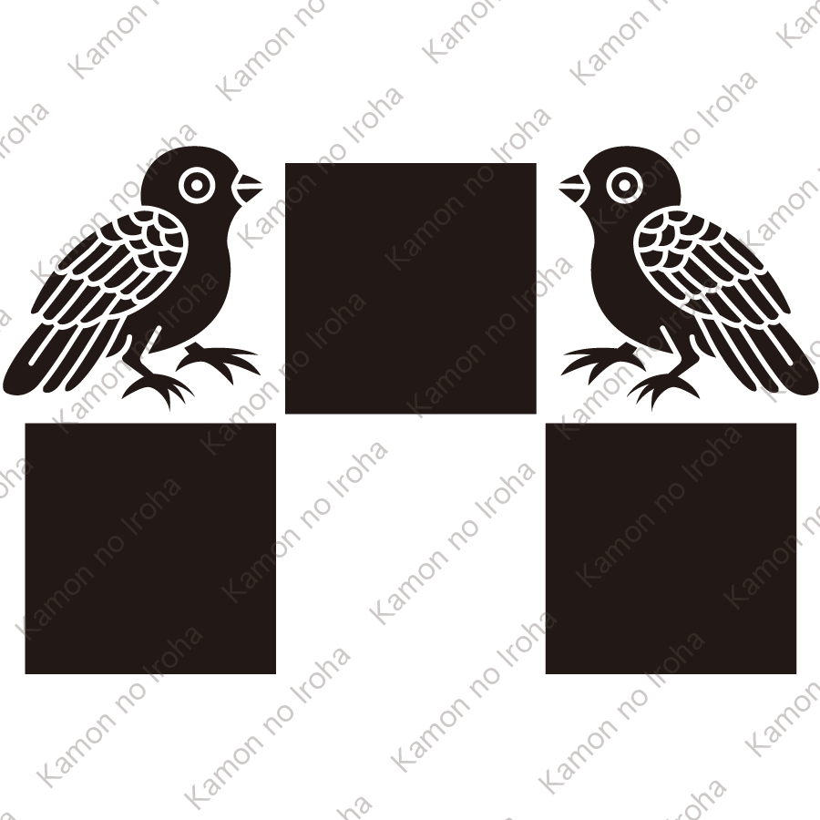 対い鳩に三つ石紋