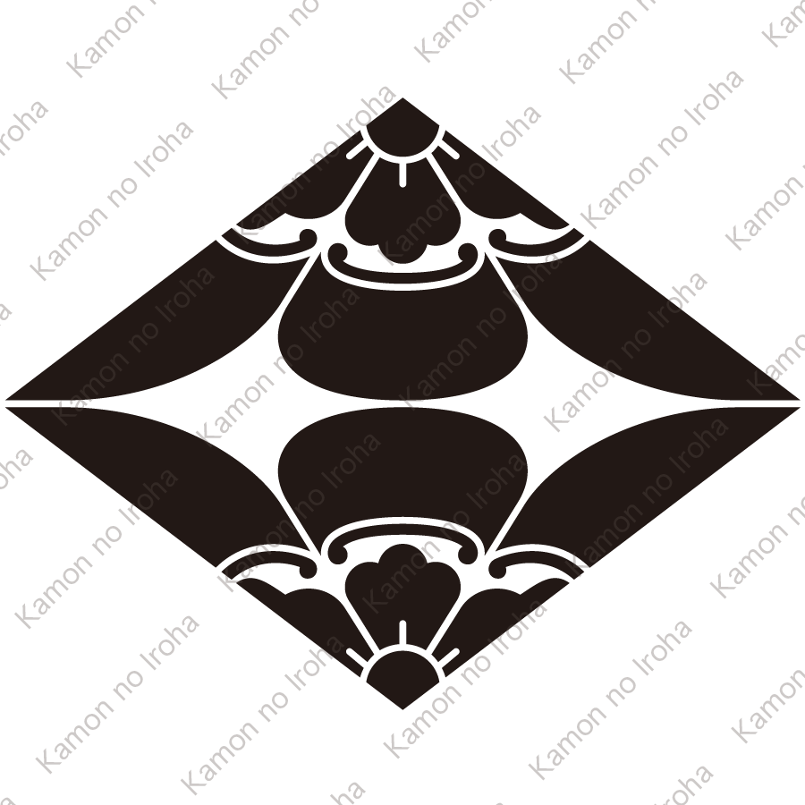 対い木瓜菱紋