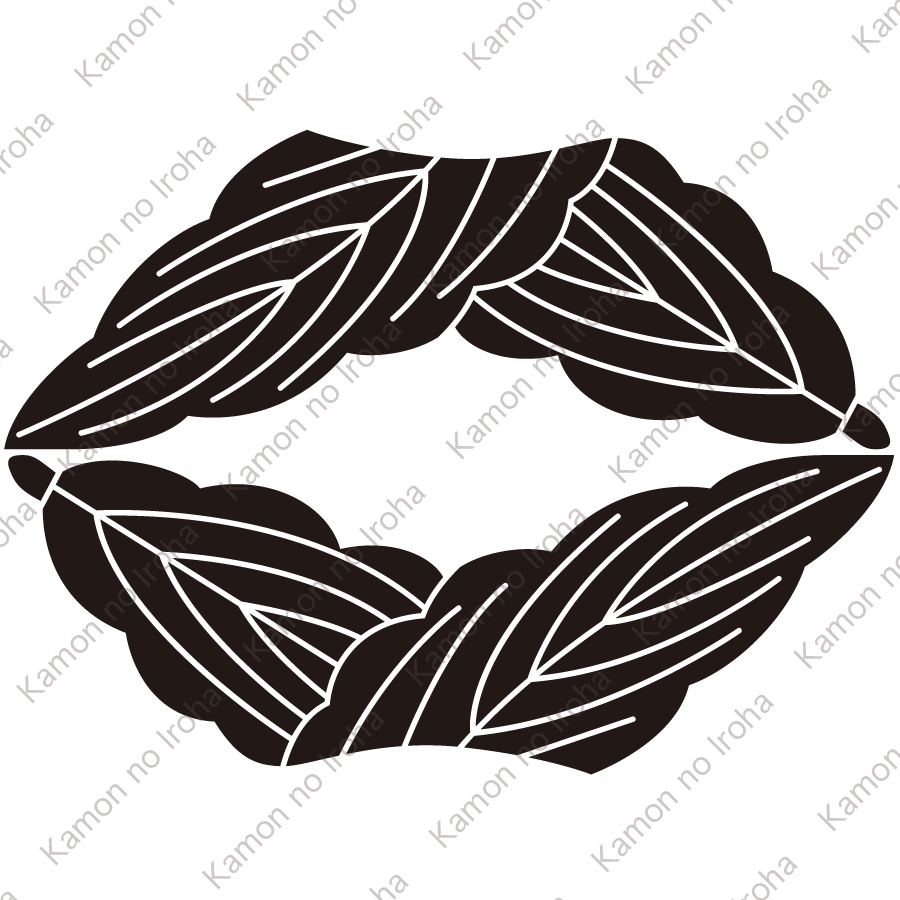 対い折れ柏菱紋