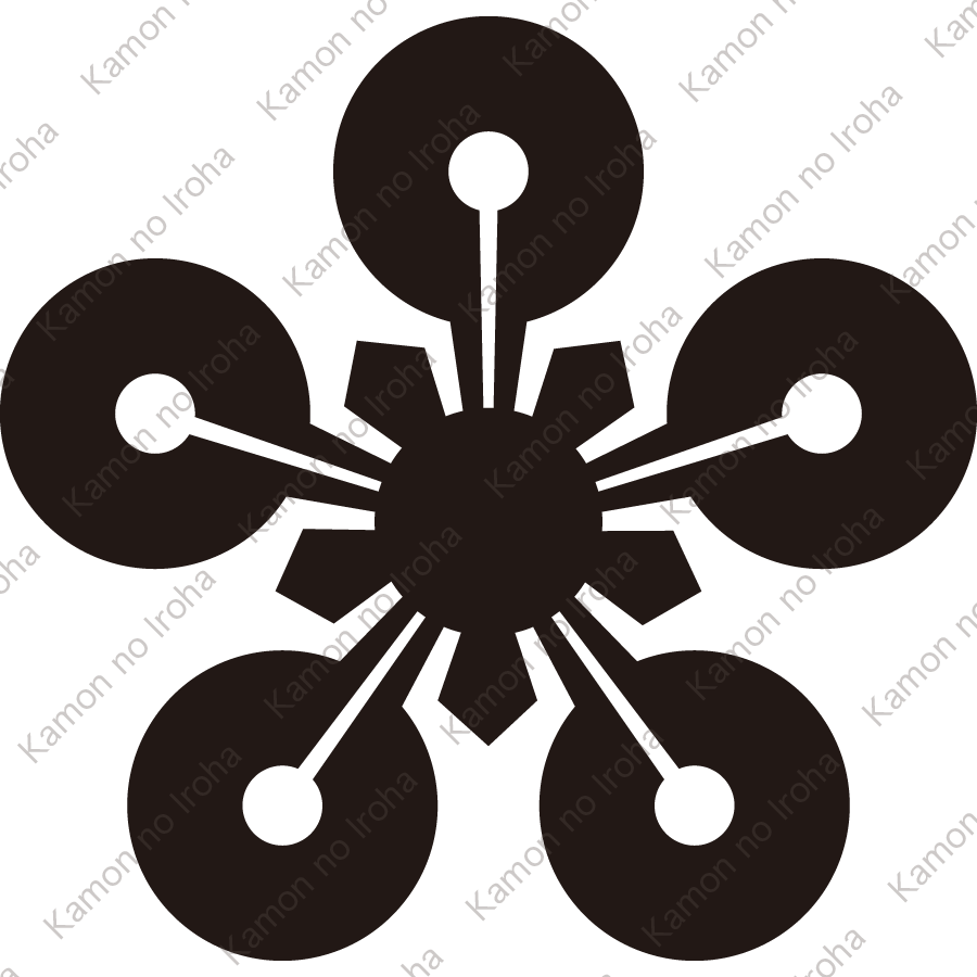 向う梅鉢（２）紋