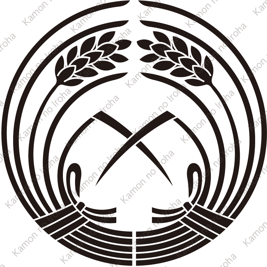 結び付き抱き稲紋