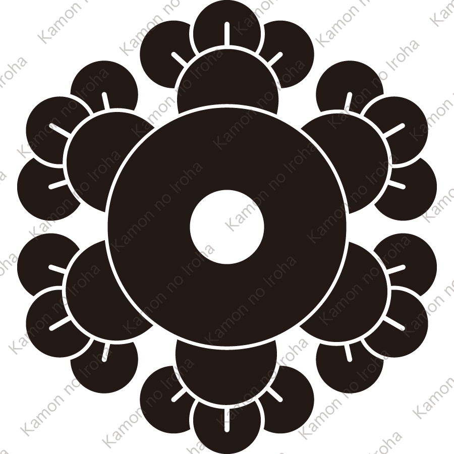 六つ丁子に蛇の目紋