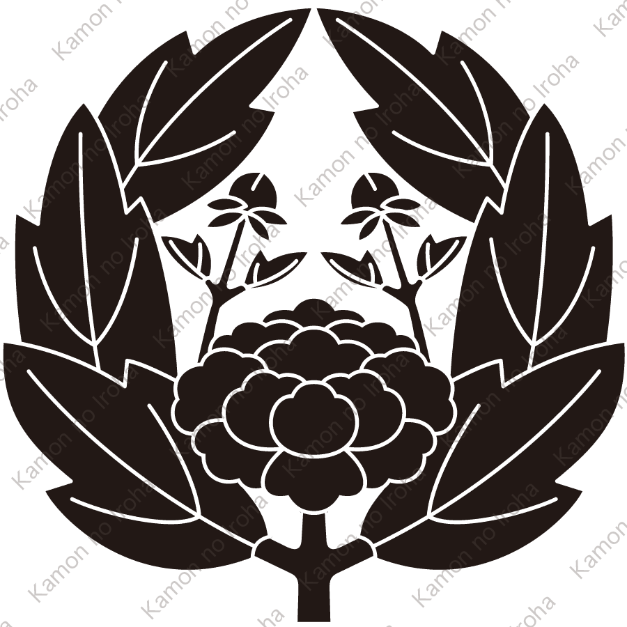 六つ葉抱き牡丹紋