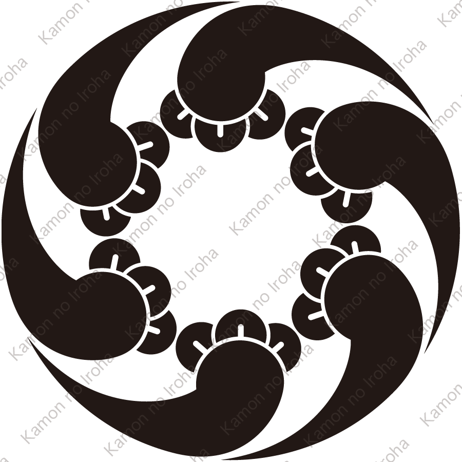 六つ追い丁子紋