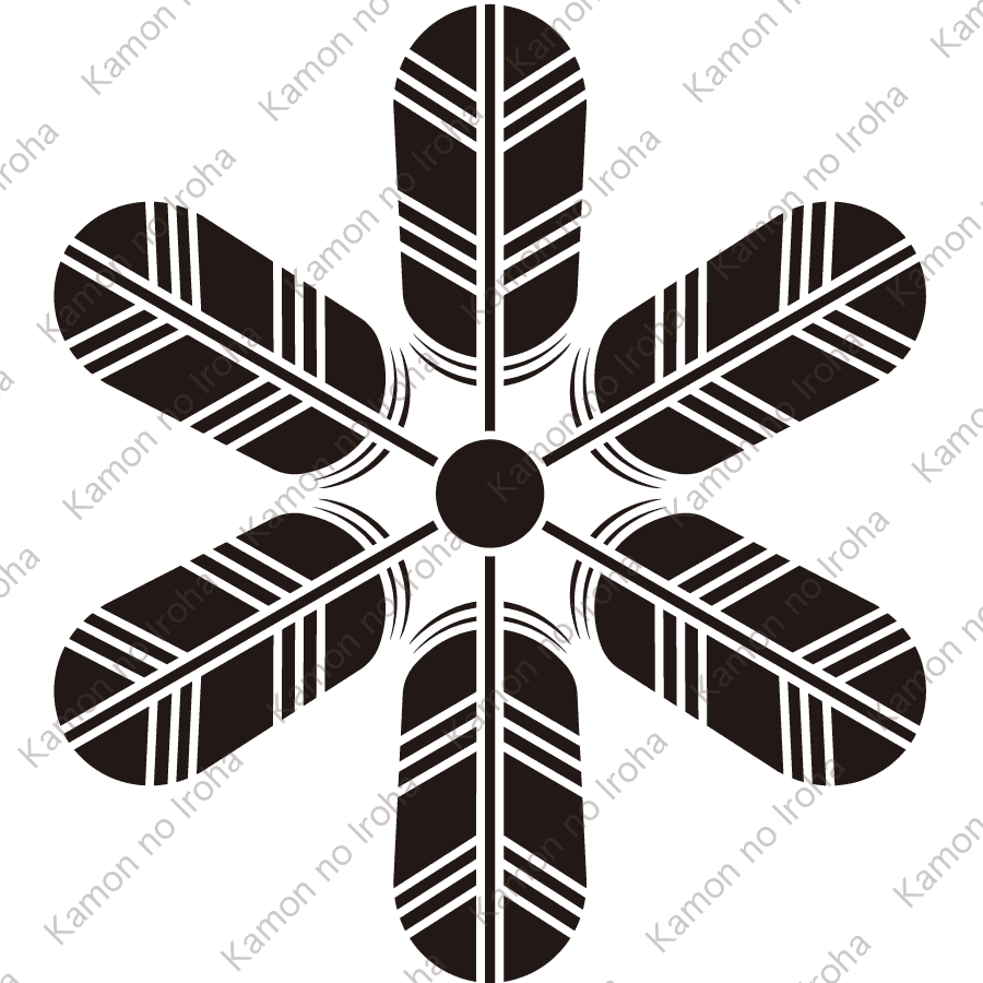 六つ鷹の羽車紋