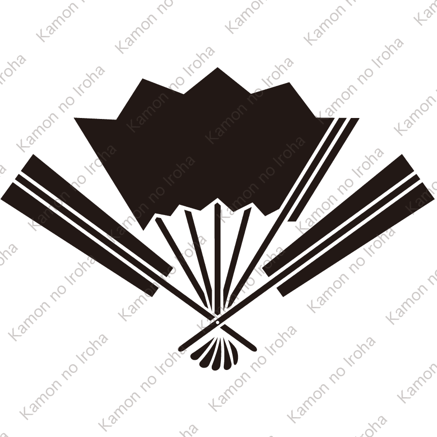 中開き三本扇紋