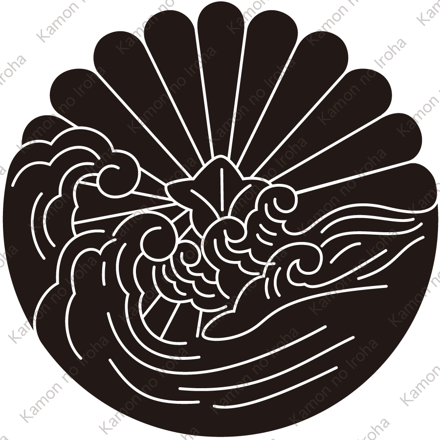 浪に裏菊紋