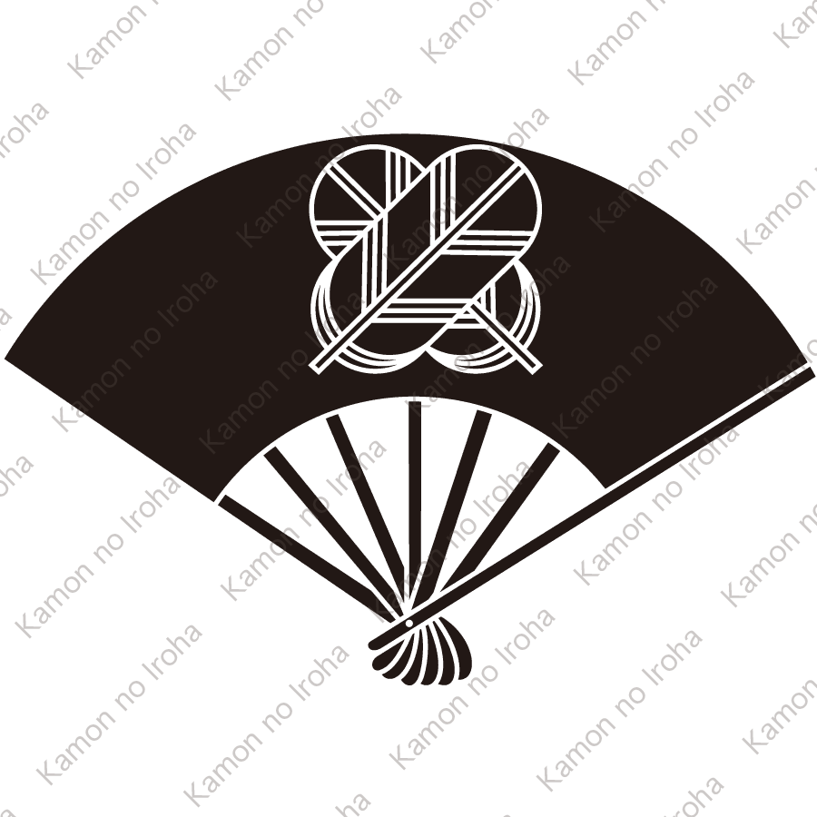 七本骨扇に違い鷹の羽紋