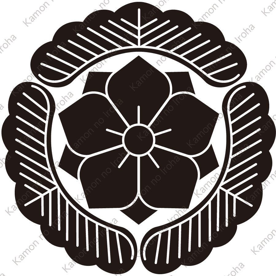 根無し三つ松に八重桔梗紋