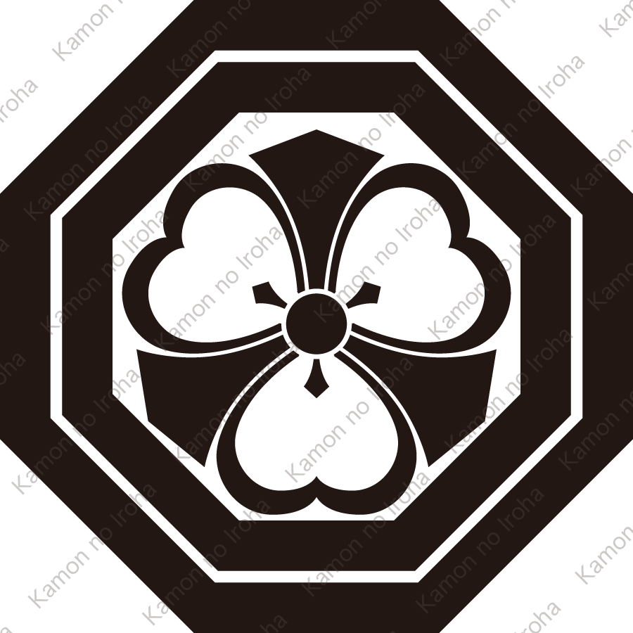 二重八角に中陰剣片喰紋