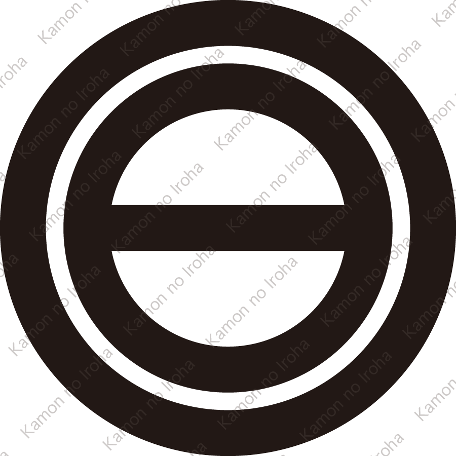 二重輪に一つ引き紋