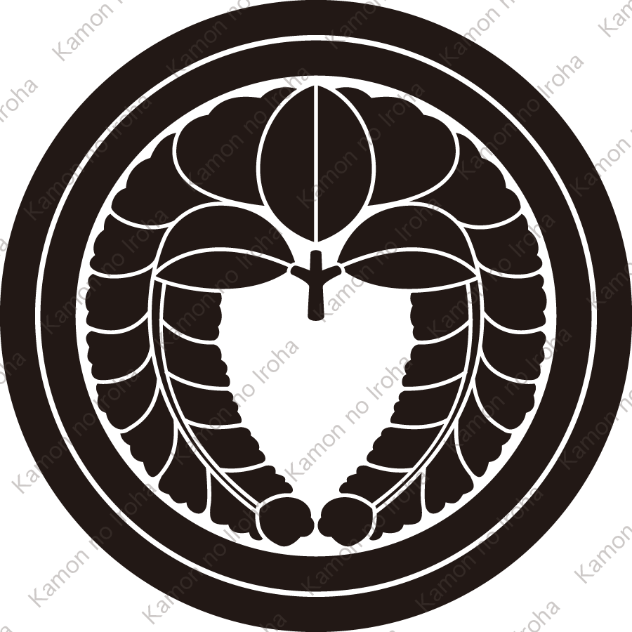 二重輪に下り藤紋