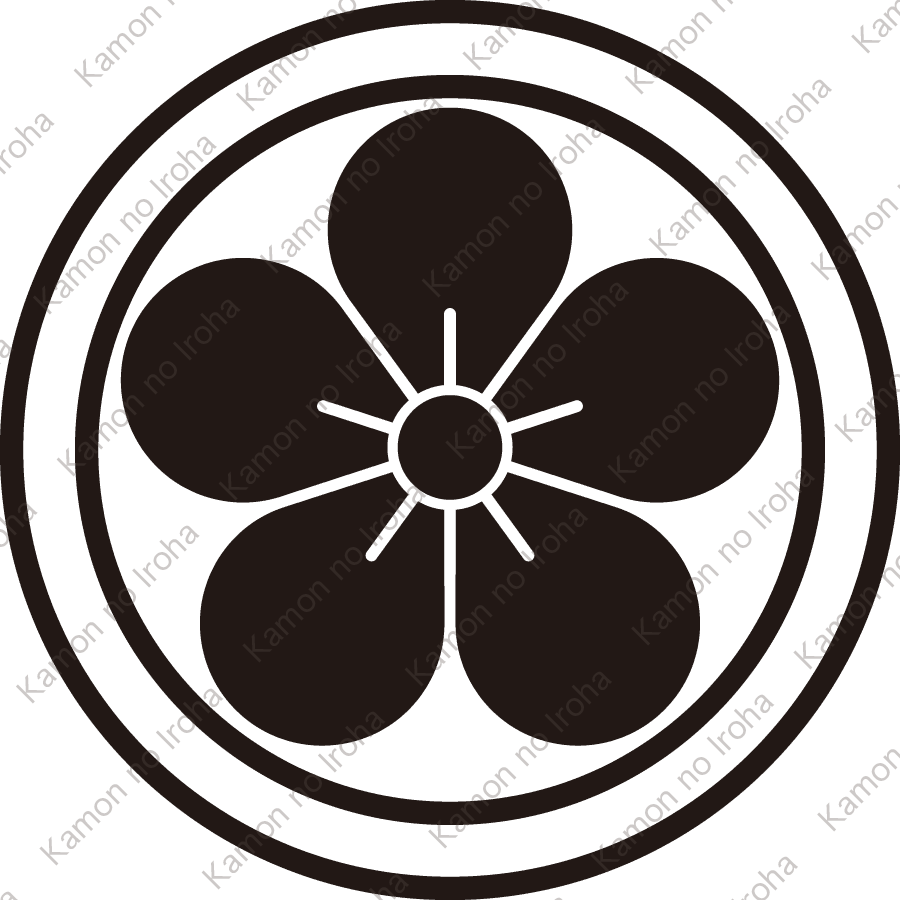 二重輪に梅の花紋