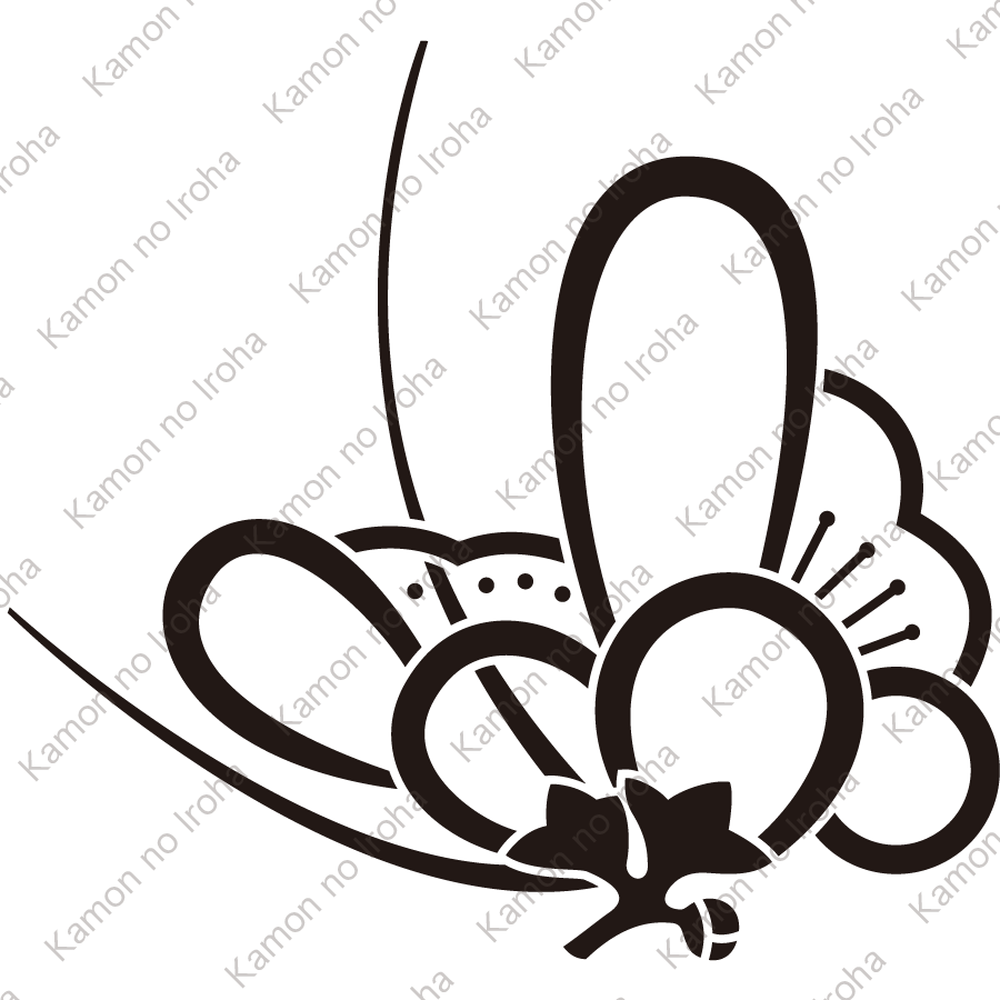 香い梅飛び蝶紋