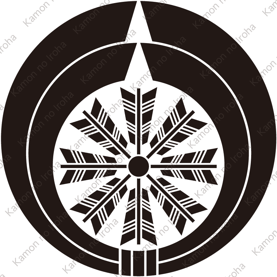 熨斗輪に八本矢車紋
